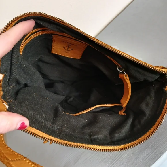 Harbour 2nd light brown leather crossbody purse travel bag - Picture 7 of 12